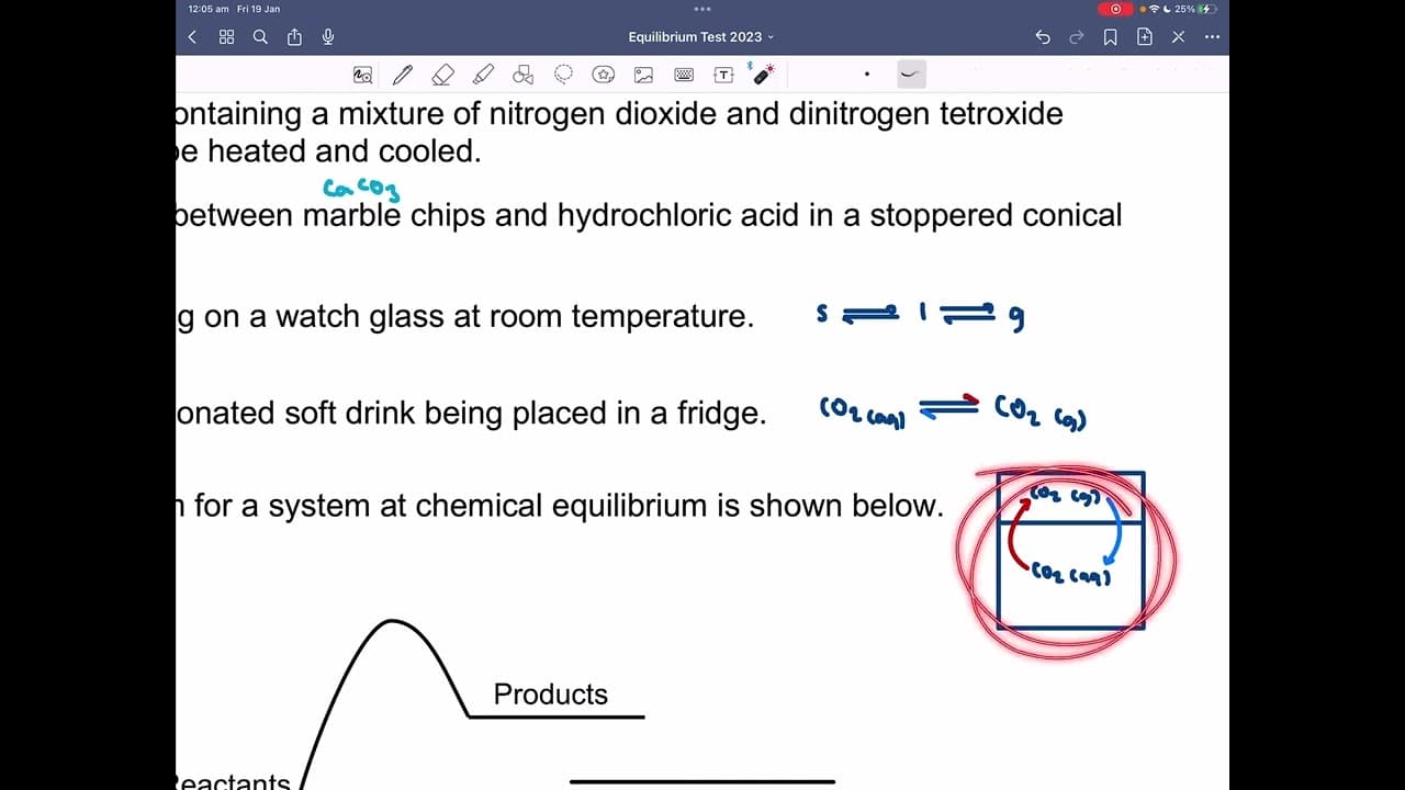 Chemistry Year 12: Chemical Equilibrium Test