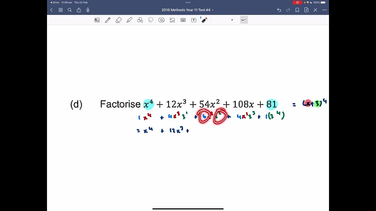 Mathematics Methods Year 11: Probability & Counting Techniques Test